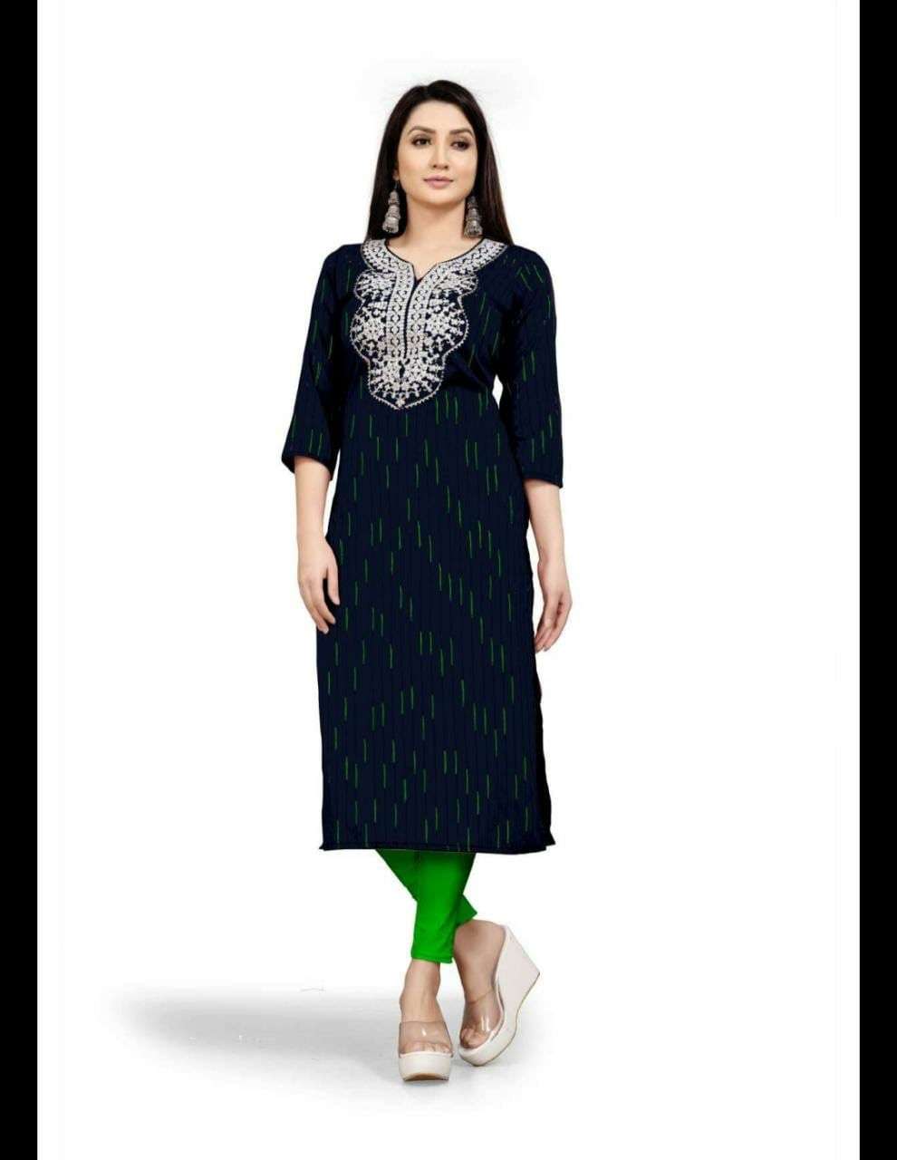 latest design coding work kurtie chanderi cotton kurtie with neck embroidery indian kurtie collection