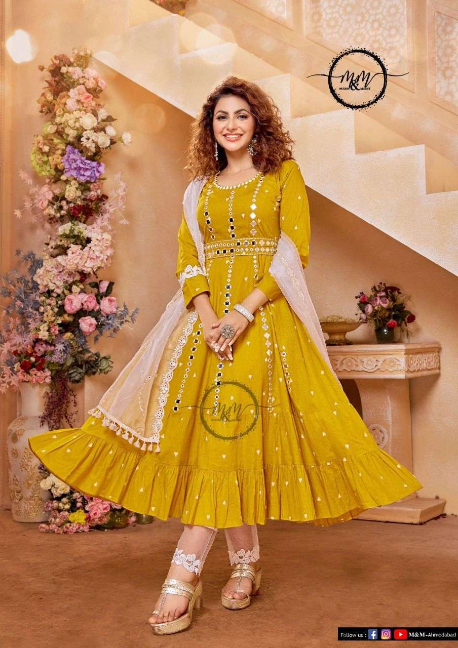 m n m catalogue shehzadi series 1001 to 1006 readymade salwar suit cotton jacqaurd festive wear indian readymade suits collection wholesaler of readymade suits in surat 