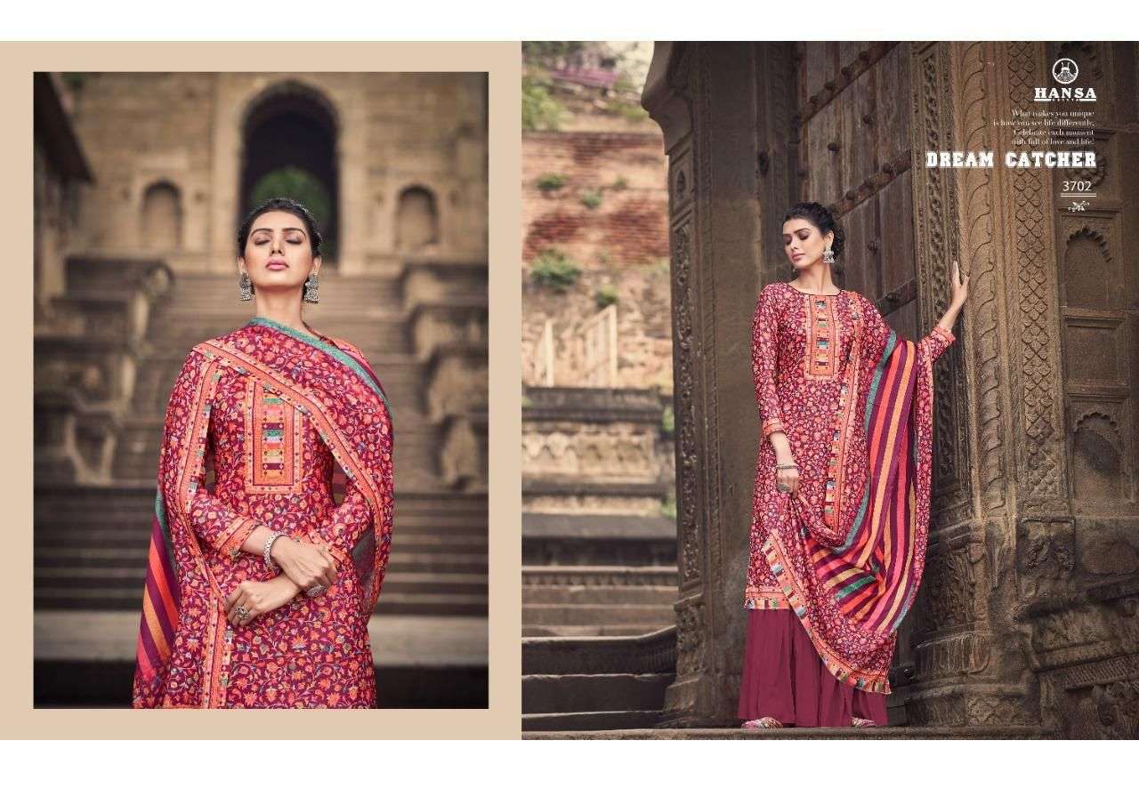 hansa hidaya raanjna series 3701 to 3706 pasmina winter collection suits pasmina digital print with work 