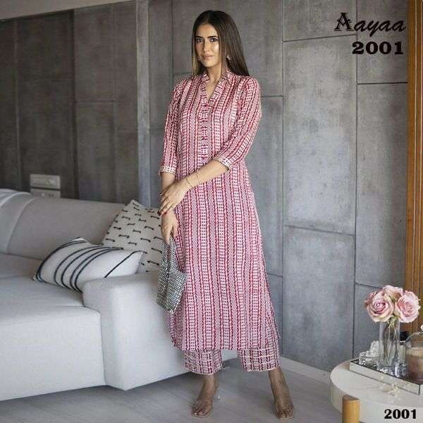 uc aaya 2 series 2001 to 2004 pure muslin fabric kurtie with pant readymade 