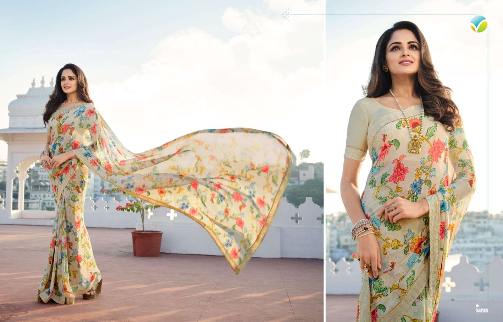 vinay saree llp sarees in sale starwalk 70 a brand by vinay printed weightless georegtte saree