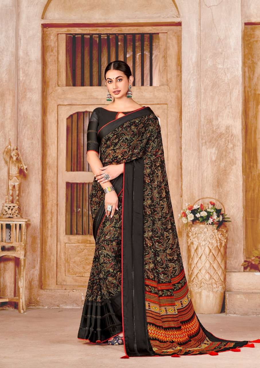 brand sr jeevika-6 series jb 56 to jb 60 weightless saree with print printed saree collection indian designer printed saree collection 