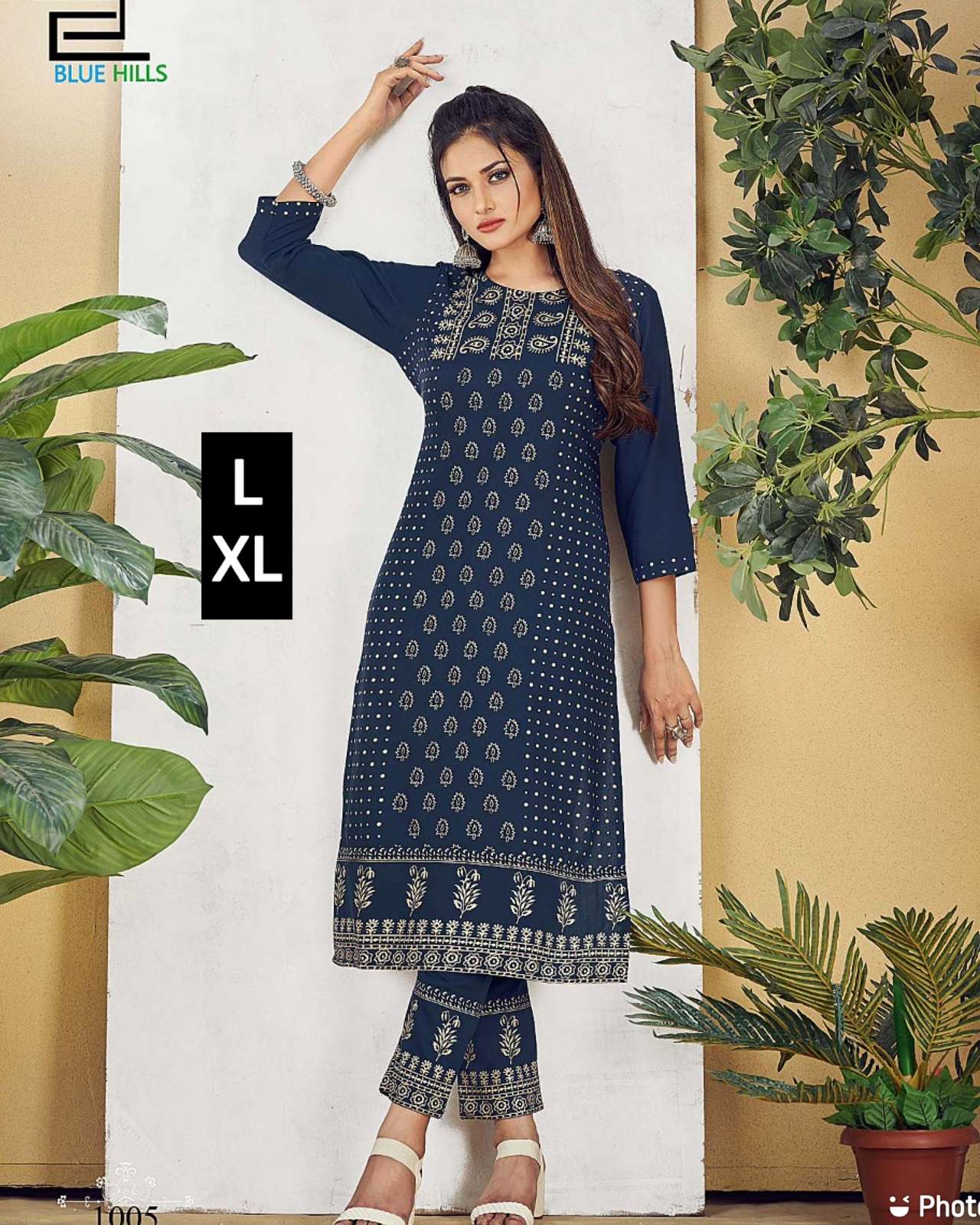 fiona long printed kurtie with pant with print in 5 colours heavy malai reyon cotton kurtie with foil print 