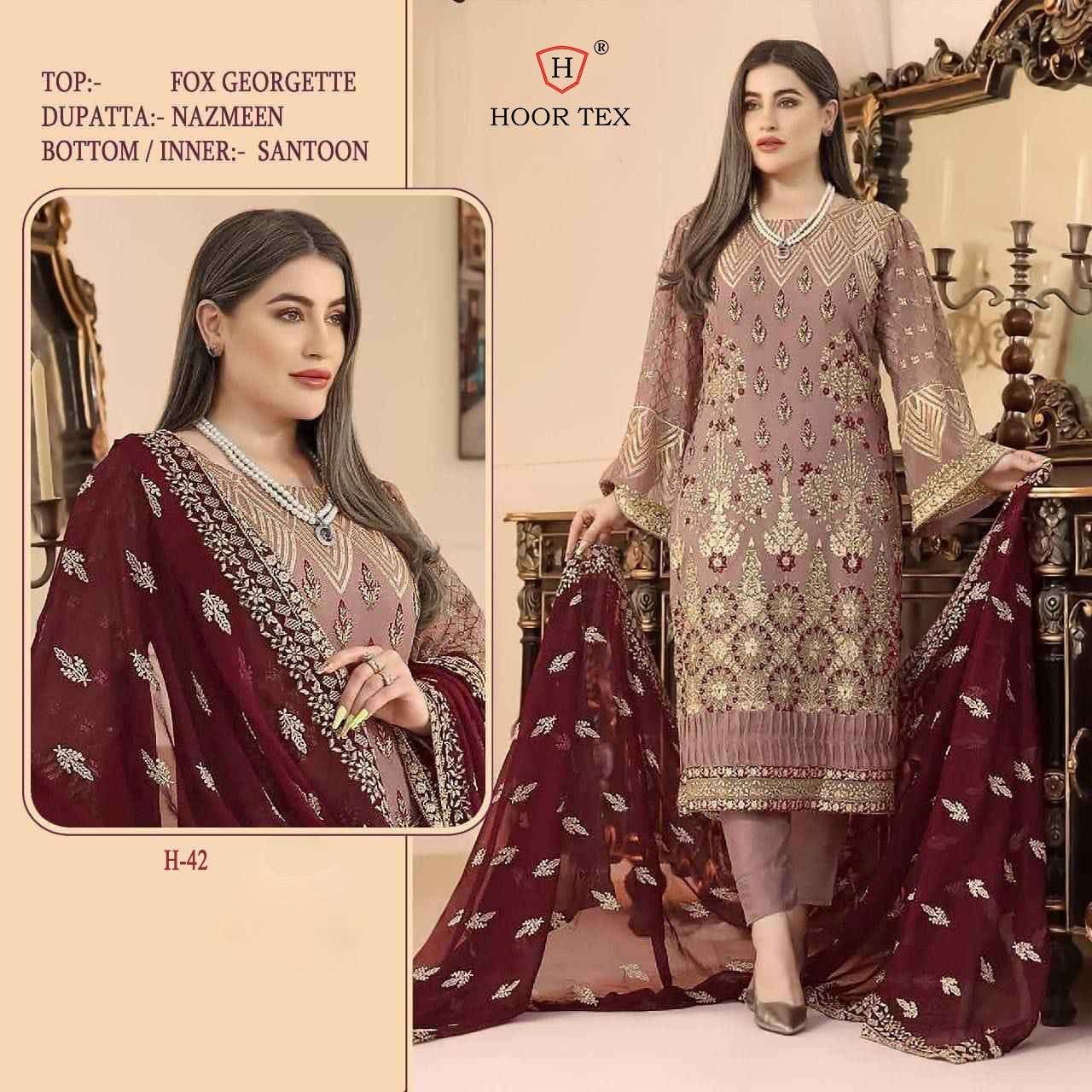 hoor tex series h 42 colours pakistani suits collection designer pakistani suits collection Pakistani  Concept Super Hit Design