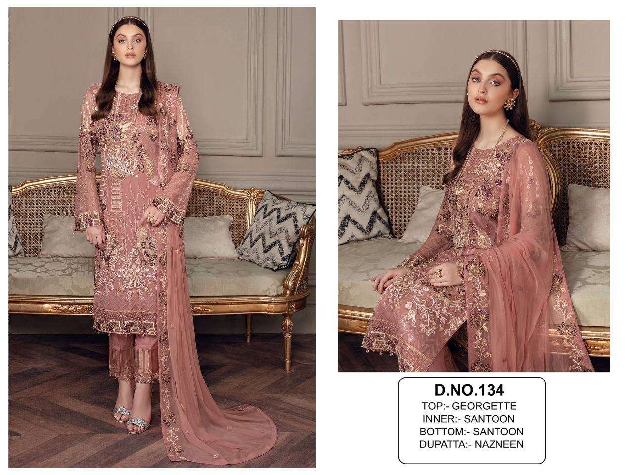 kf 134  6 colours new design pakistani suits design georgette with sequnce embroidery pakistani concept suit 