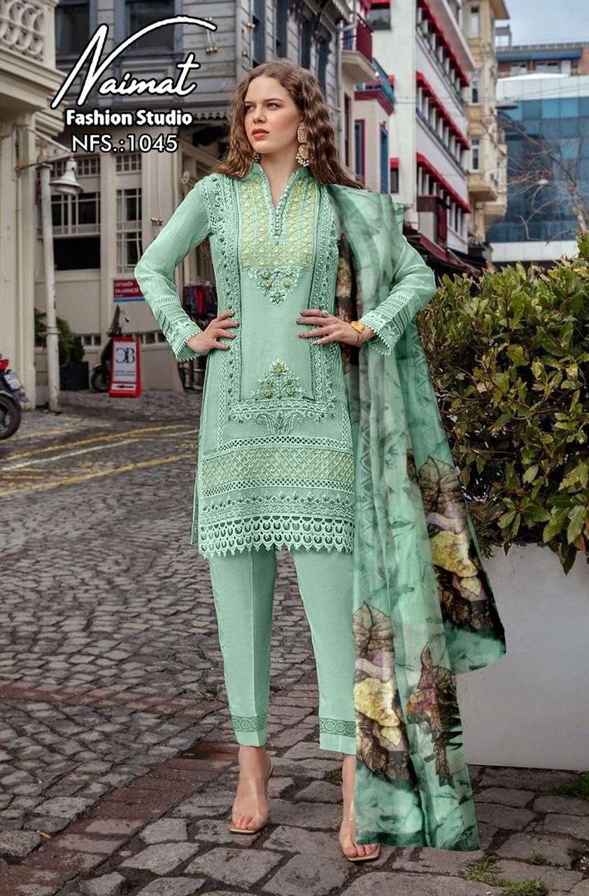 naimat fashion studio nfs 1045 embroidery classy collection pakistani concept readymade suits collection indowestern top with designer pant 