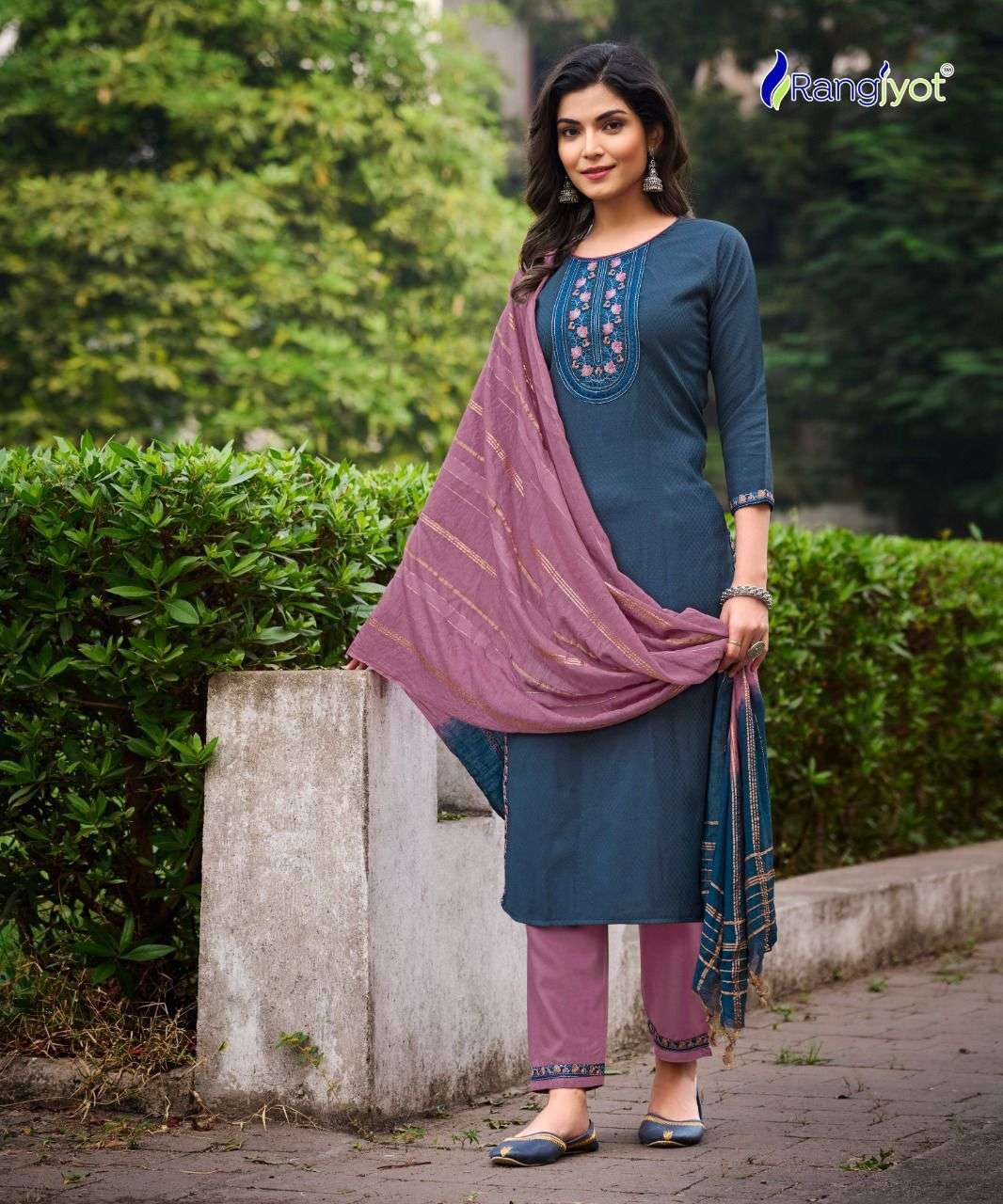 rangjyot veena vol 1indian straight suits collection catalogue readymade suits collection kurtie with pant and duppta collection  