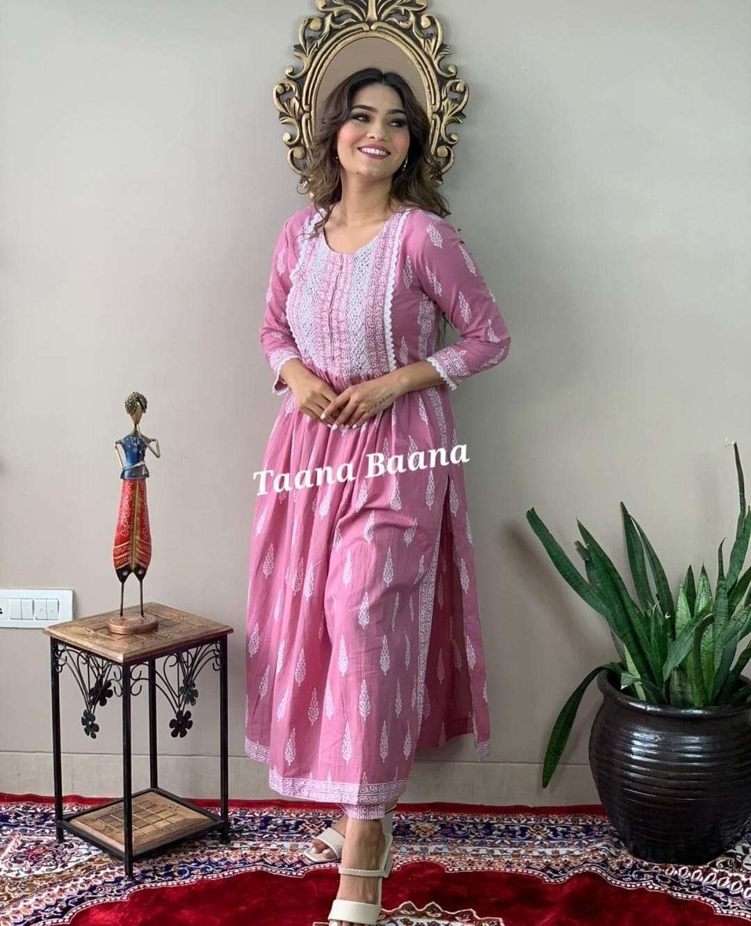 naira cut kurtie with pant reyon cotton cool and comfortable kurtie