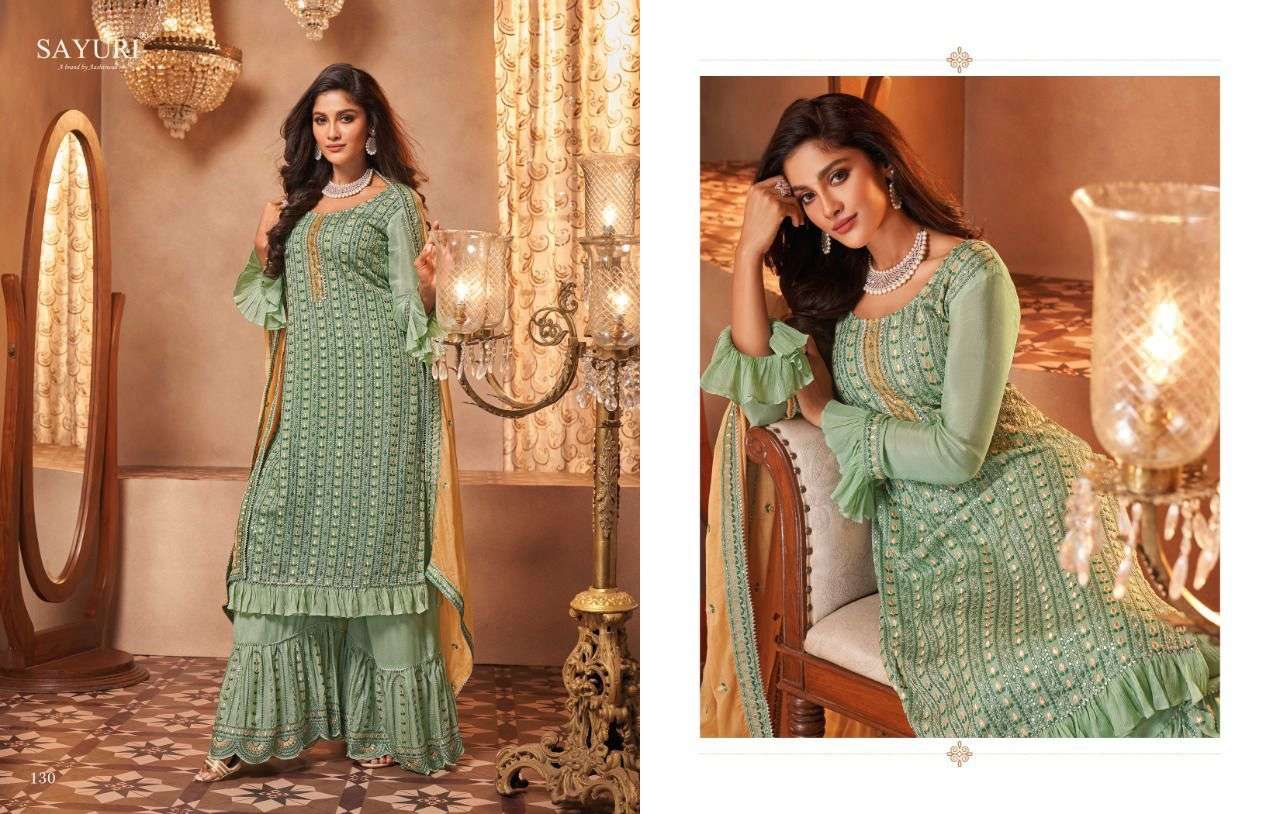 sayuri n gulkarya sale stock collection stock clearance sale georgette fabric suits in sale 