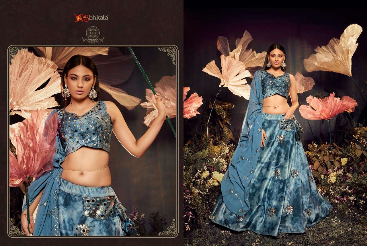 shubhakla bridesmaid vol 28 series 2271 to 2275 new exclusive embroidered semi stiched velvet lehenga choli collection