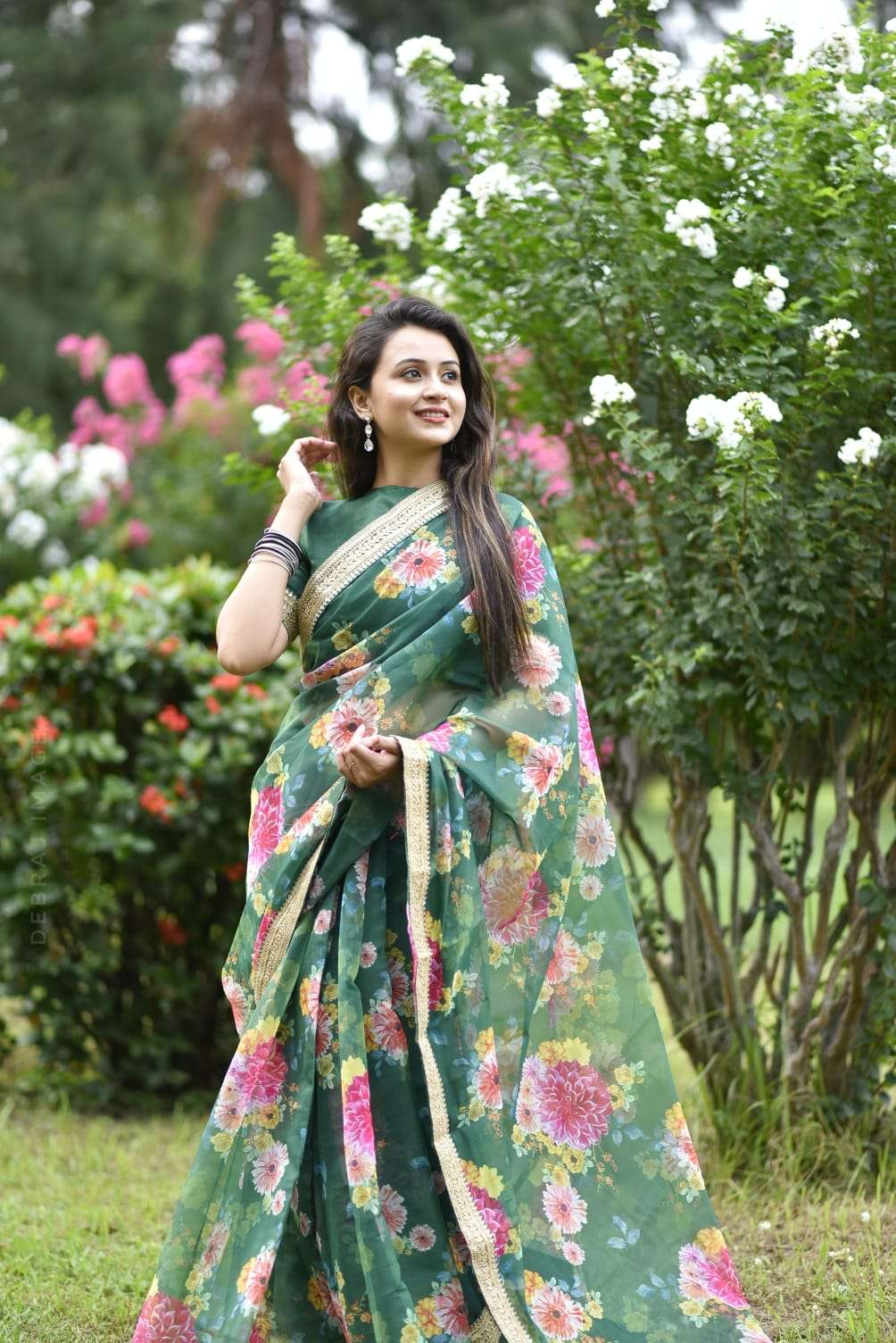 soft heavy organza with digital print work saree for upcoming festive marrige party indian beautifull saree collection