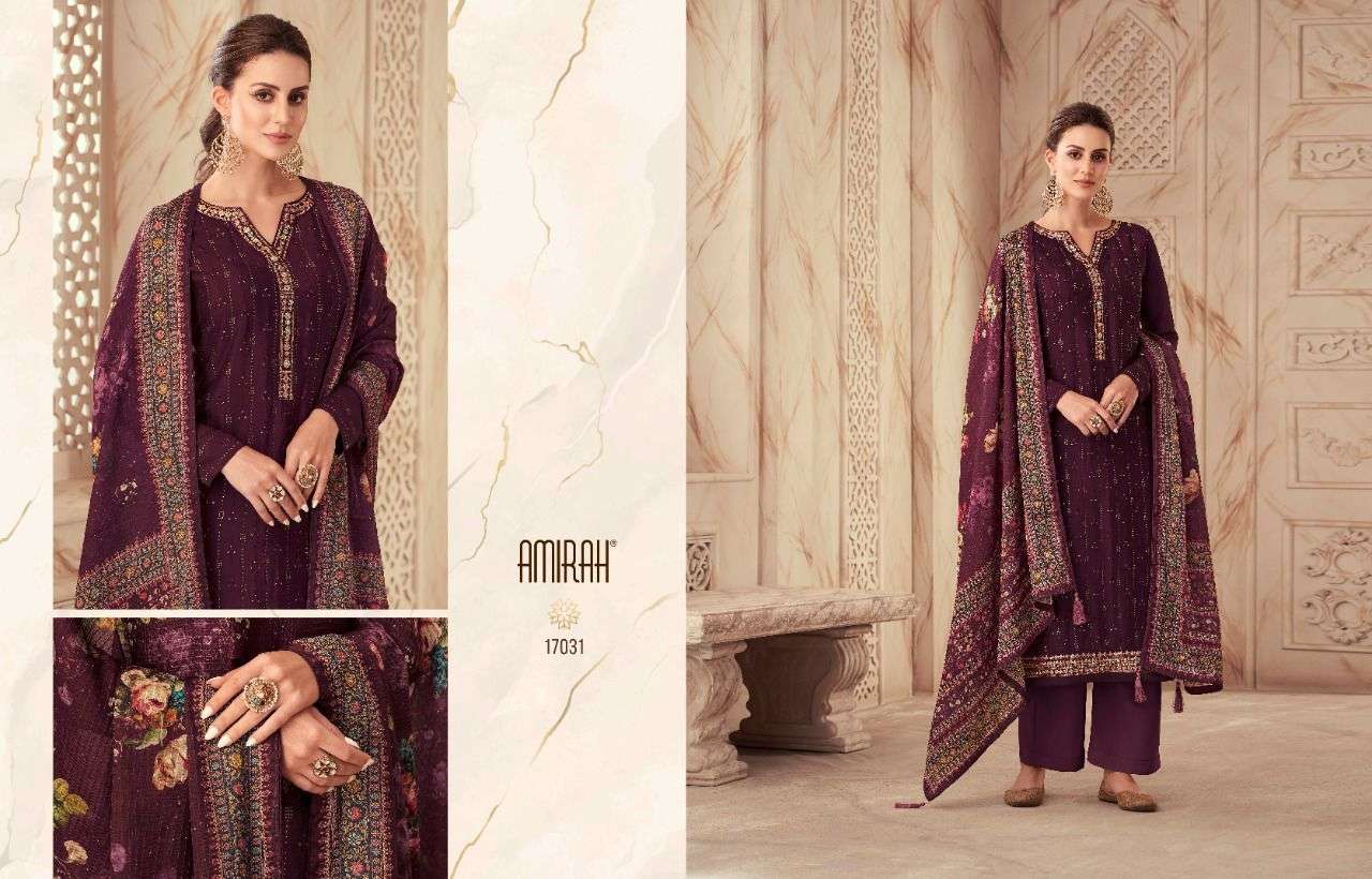 amirah catalogue libas series 17031 to 17036 designer partywear straight suit collection partywear indian partywear dresses in wholesale price