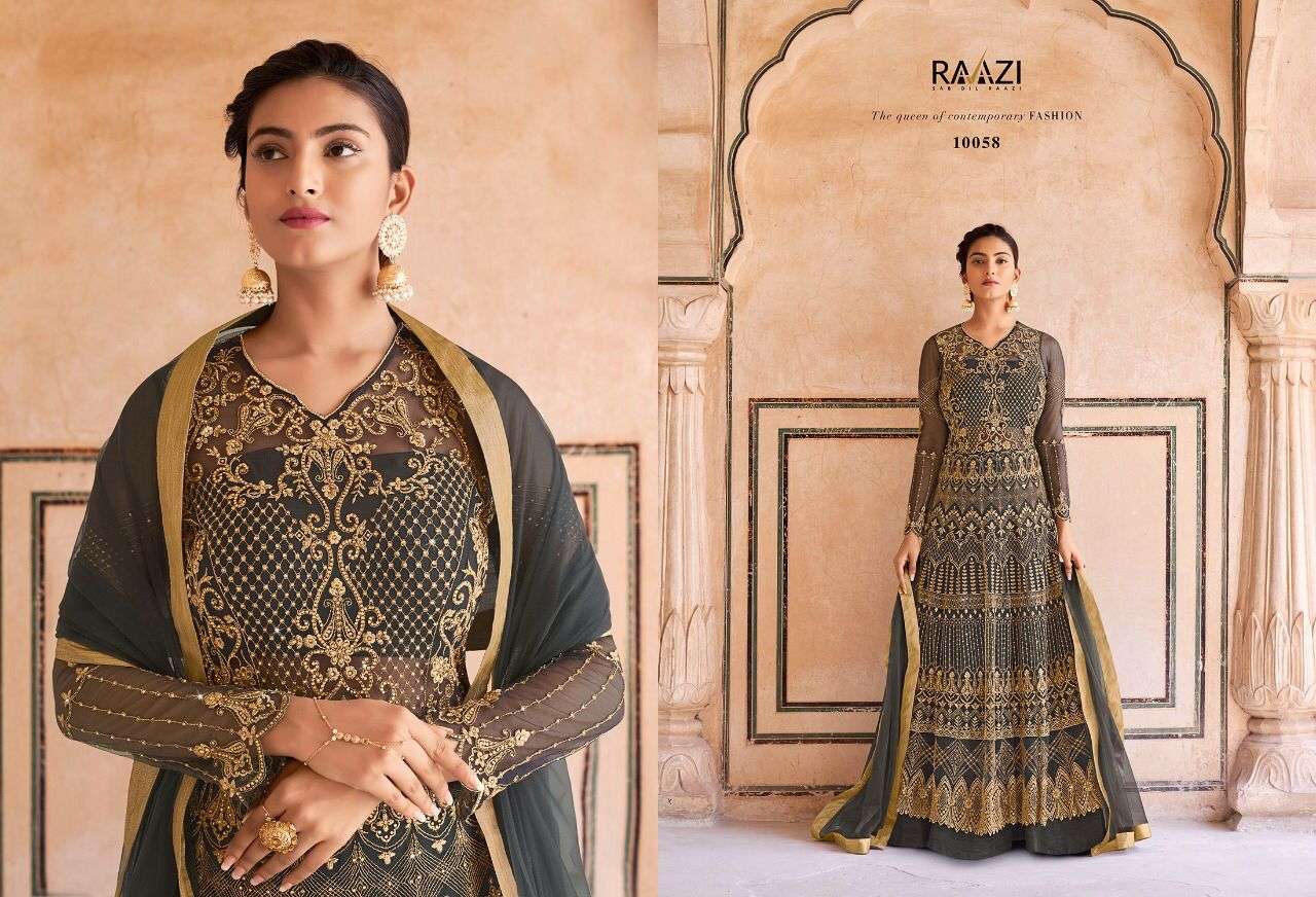 rama fashion catalogue raazi ahaliya series 10058 to 10061 catalogue anarkali dress partywear fullflair gownstyle dresses collection wholesaler of catalogue suit in surat 