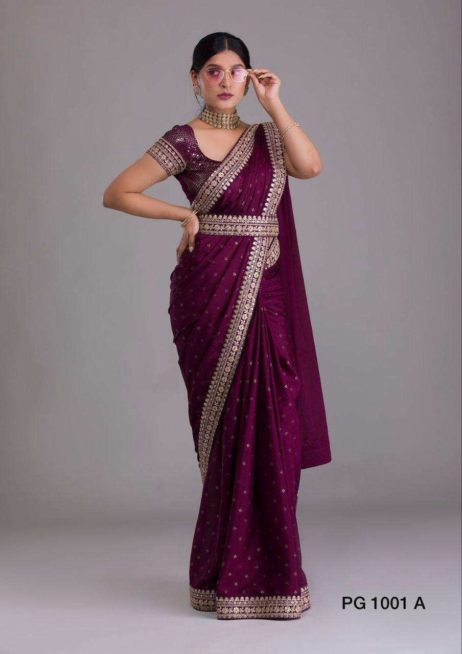 vichitra silk fancy partywear saree with fancy belt stylish partywear saree with belt collection