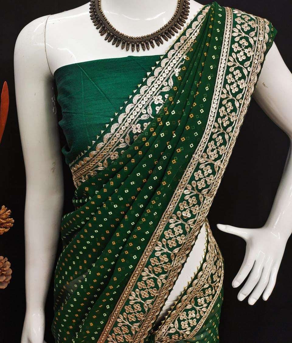 Pita work Party Wear Cotten Printed Saree, 6.3 m (with blouse piece) at Rs  650 in Jodhpur