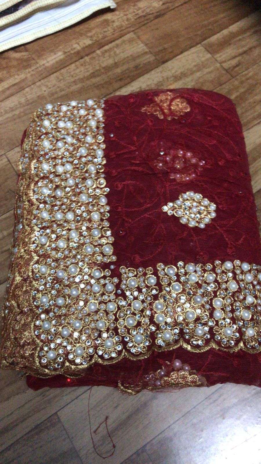 full saree of heavy quality net with heavy embroidery multi n jari work diamond work designer heavy saree collection diamond moti work on saree  