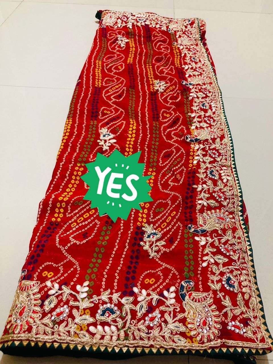 bandhani saree beautifull multi and coding lace beautifull diamond work and butti all over saree indian traditional bandhani saree collection 