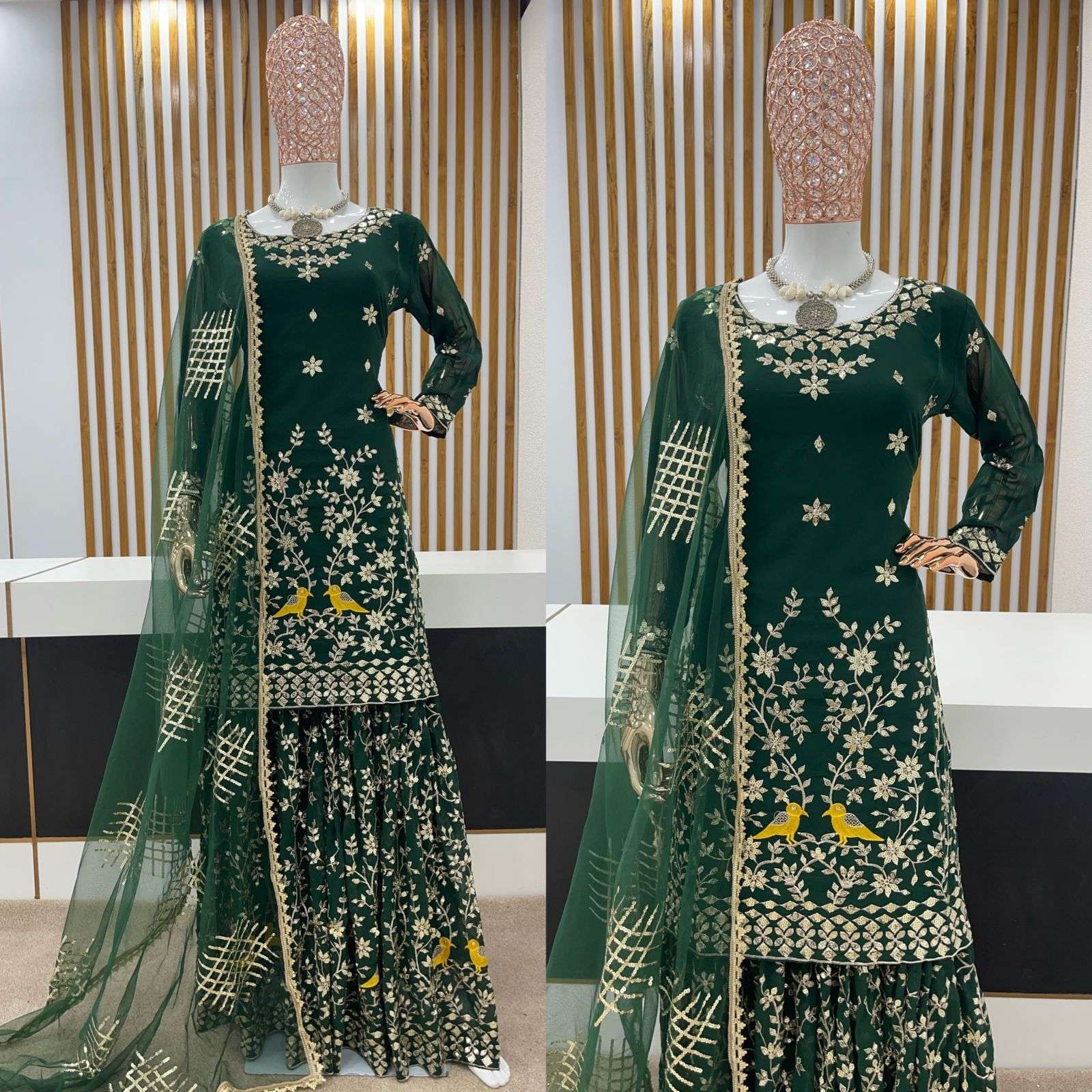 launching new designer partywear look new top and sharara plazo readymade partywear sharara suits heavy embroidery collection designer readymade sharara suits collection