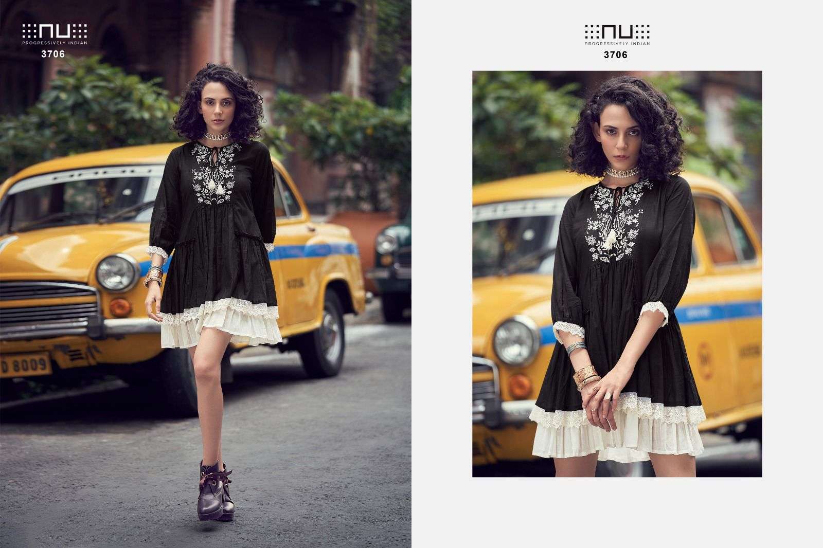 nu vol 37 2 piece tunic pure cotton designer stylish girlish tops frock stylish girlish wear 