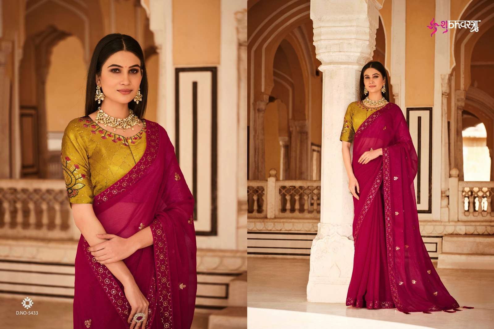 shubhvastra catalogue gatha series 5431 to 5438 exclusive embroidered saree collection designer partywear saree collection 