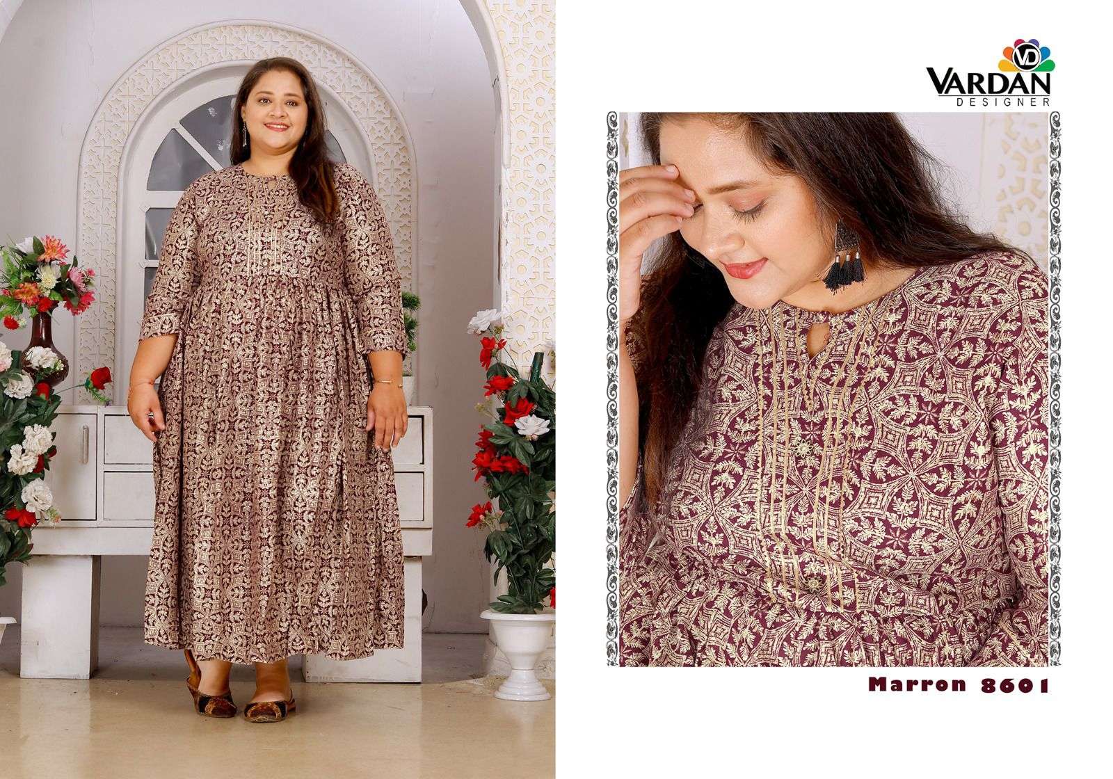 vardan designer big size kurties vol1 big size gown kurties 3xl to 6xl big size gown collection in affordable price