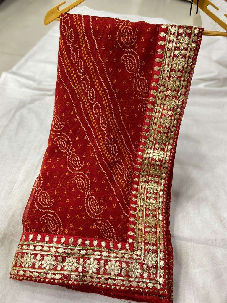 bandhani saree collection gottapatti heavy laceborder heavy bandhani print saree collection best qaulity cheap price saree 