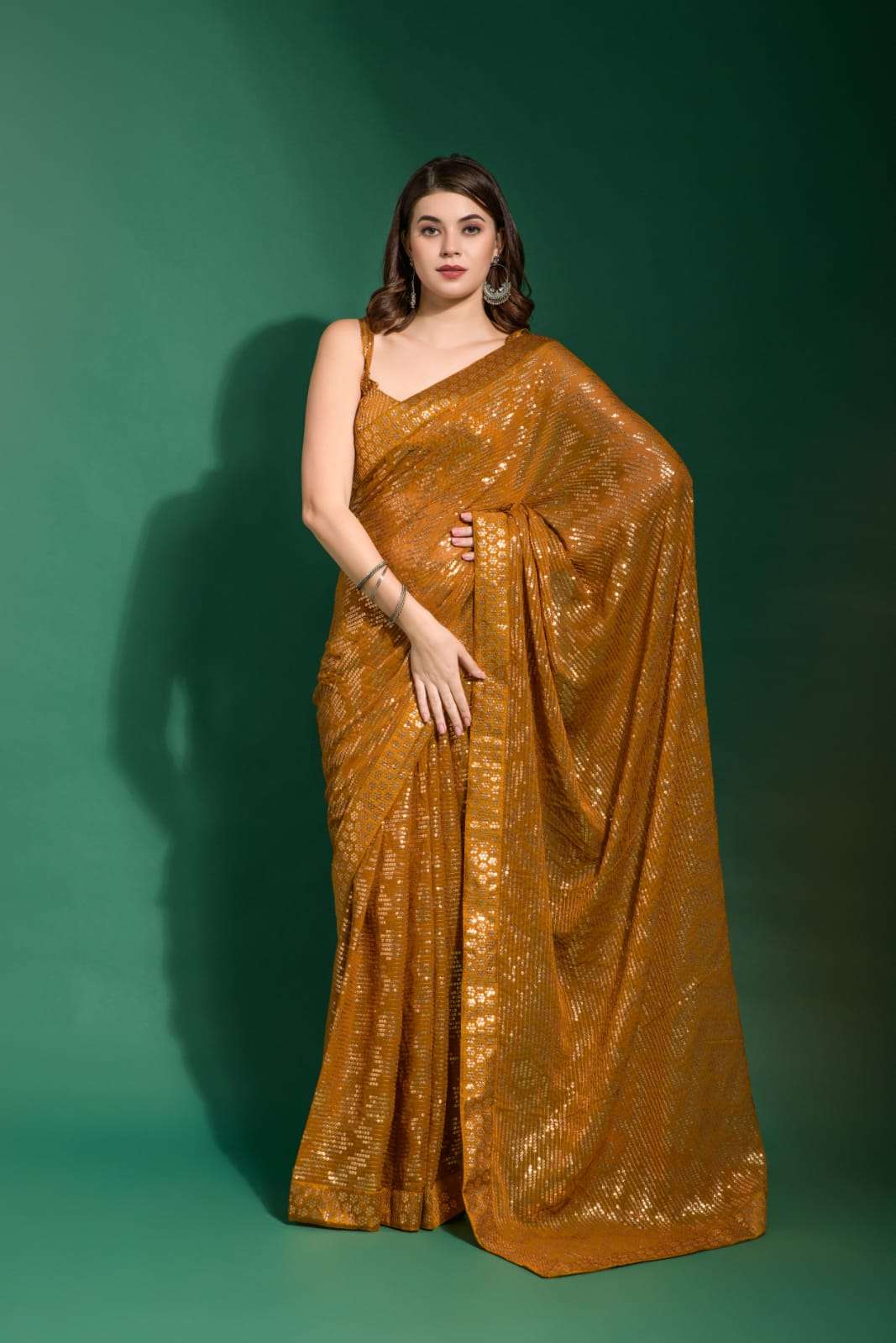 celebrity inspired designer sequance saree collection design no ah 0008 sequnce saree collection georegette saree