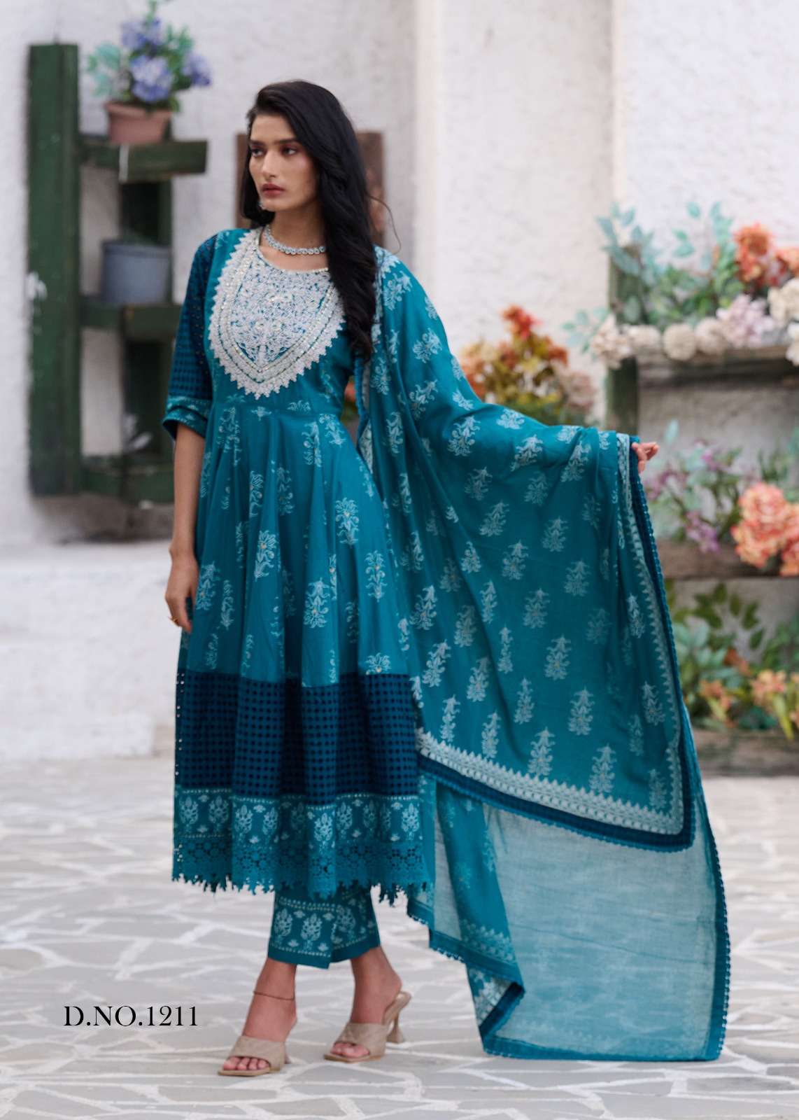 sermiea rajarani nx series 1208 to 1211 pure cotton heavy shiffli lucknavi chikankari stiched readymade dress collection 