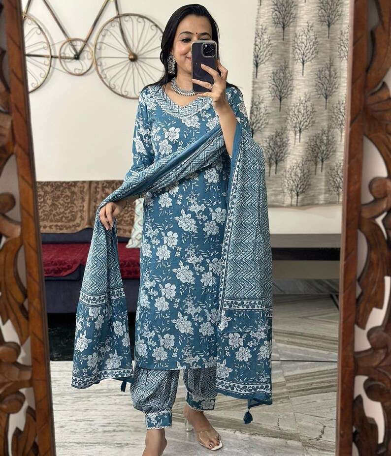 latest-blue-afghani-party-wear-suit-designer-party-wear-suit-pure-cotton- readymade-afghani-suit-afghani-pattern-pant-kurtie-with-pant-and-duppta- readymade