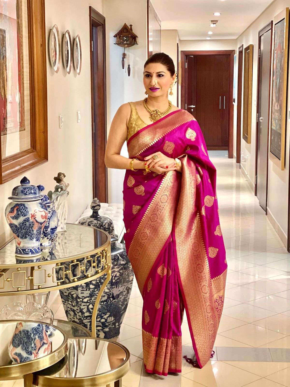 royal weds loving colour series wardarbode rich prefestival preparation pure zari golden weaving rich designer zari weaving saree banarasi silk saree 