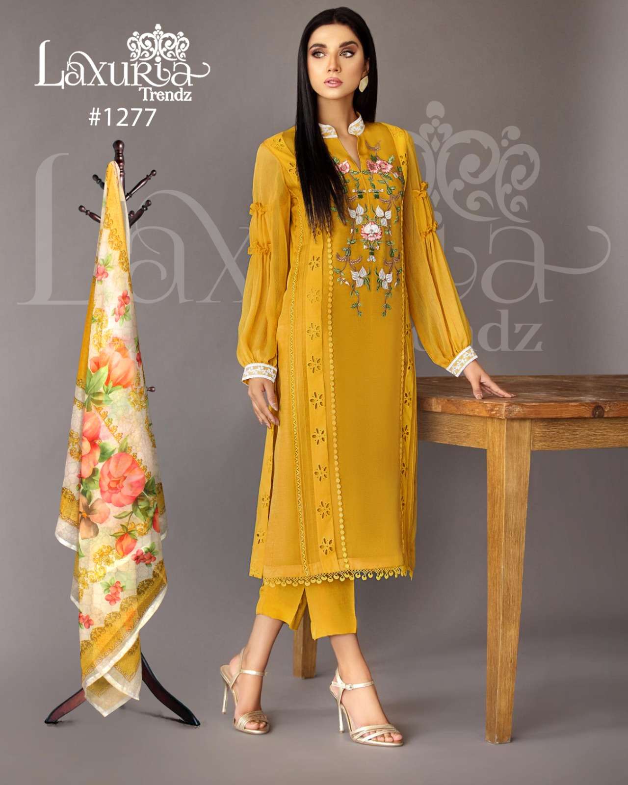 laxuria trendz design number 1277 festival special collection new handwork collection kurti with pant n duptta readymade handwork pakistani suit collection 