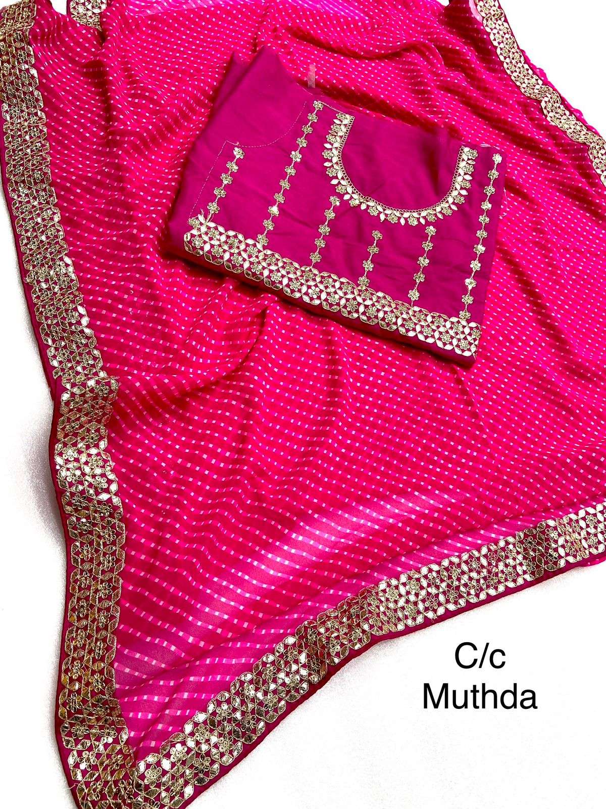 muthda sequence gottapatti border heavy georgette c by c muthda saree with beautiful gota nd sequence lace work with rich piping saree  