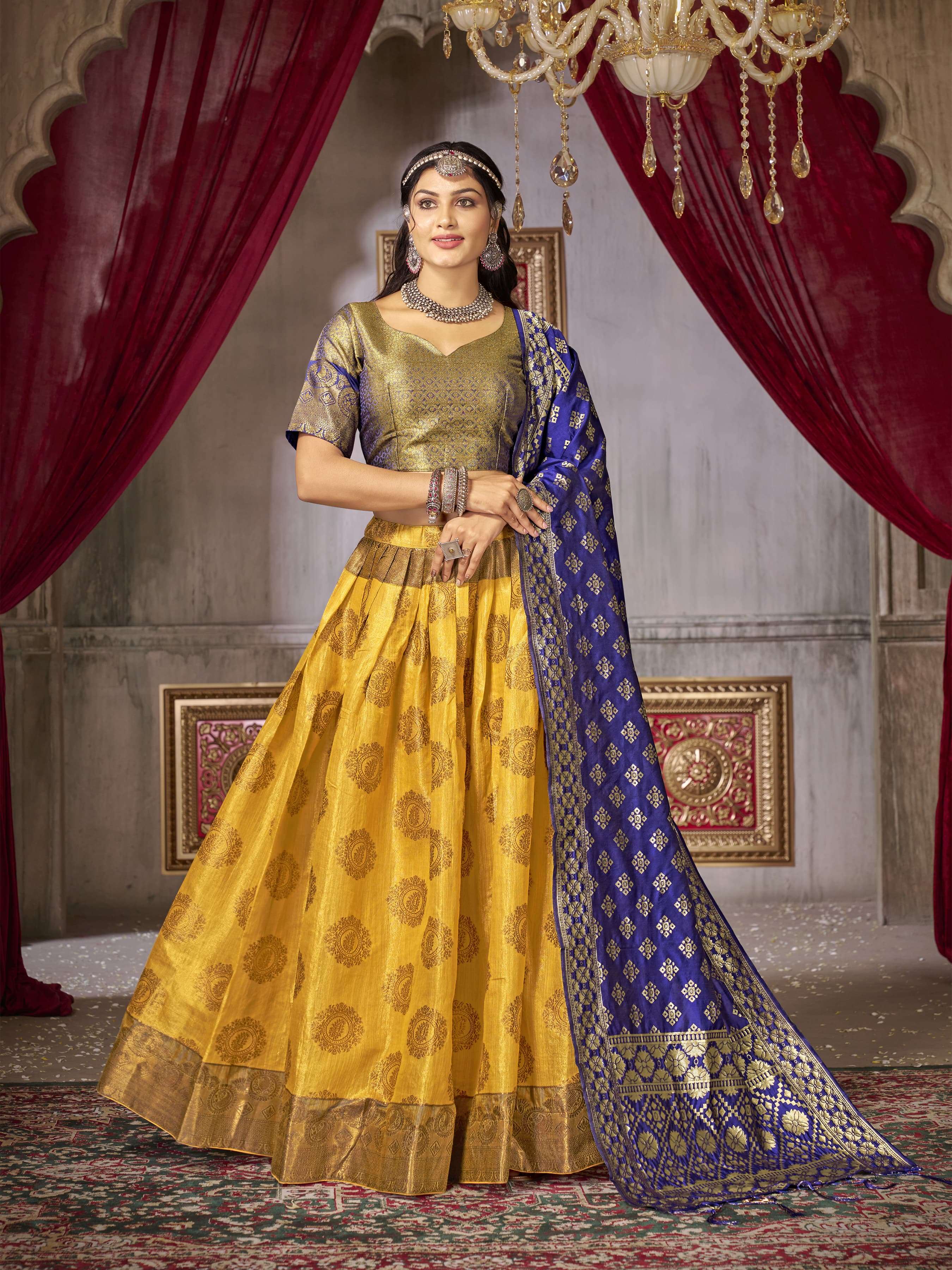 lehenga collection catalogue shree fancy jaquard silk banarasi lehenga choli collection vibrant lehenga choli traditional lehenga choli  