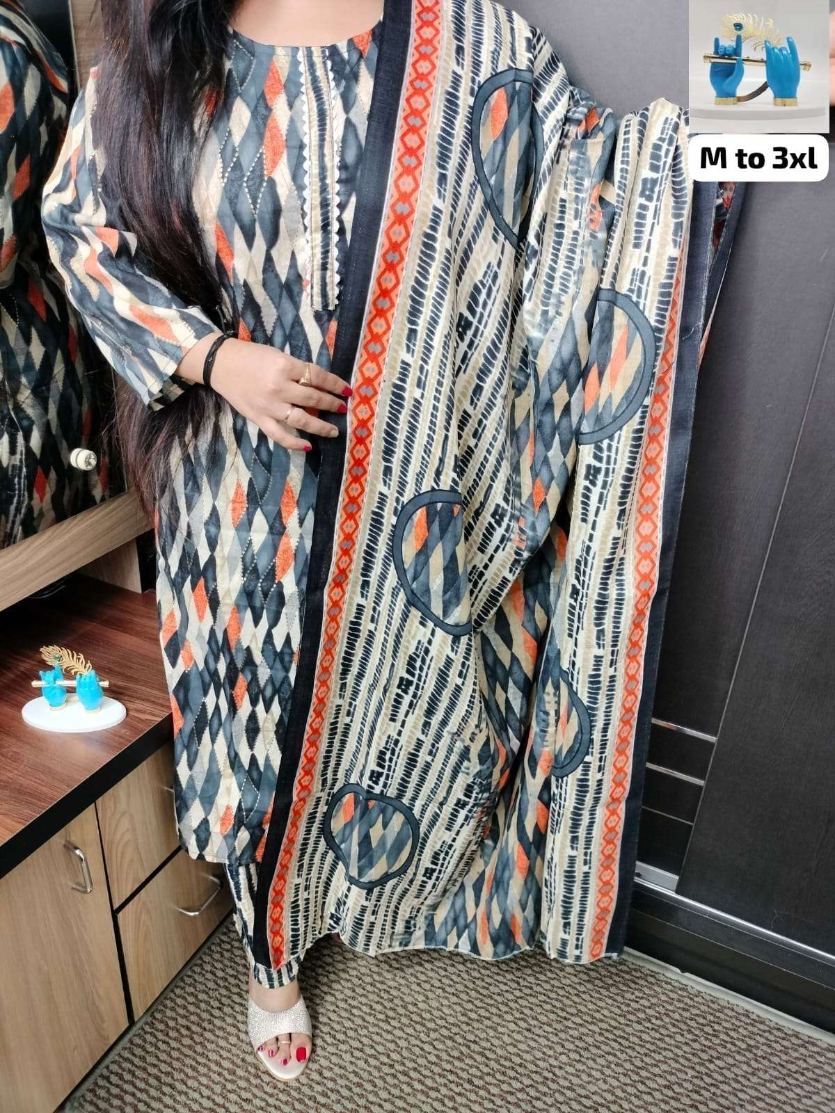 printed arrival three pieces fabric zudiac cotton print singoda lacework kurta matching printed pant with matching printed dupatta 