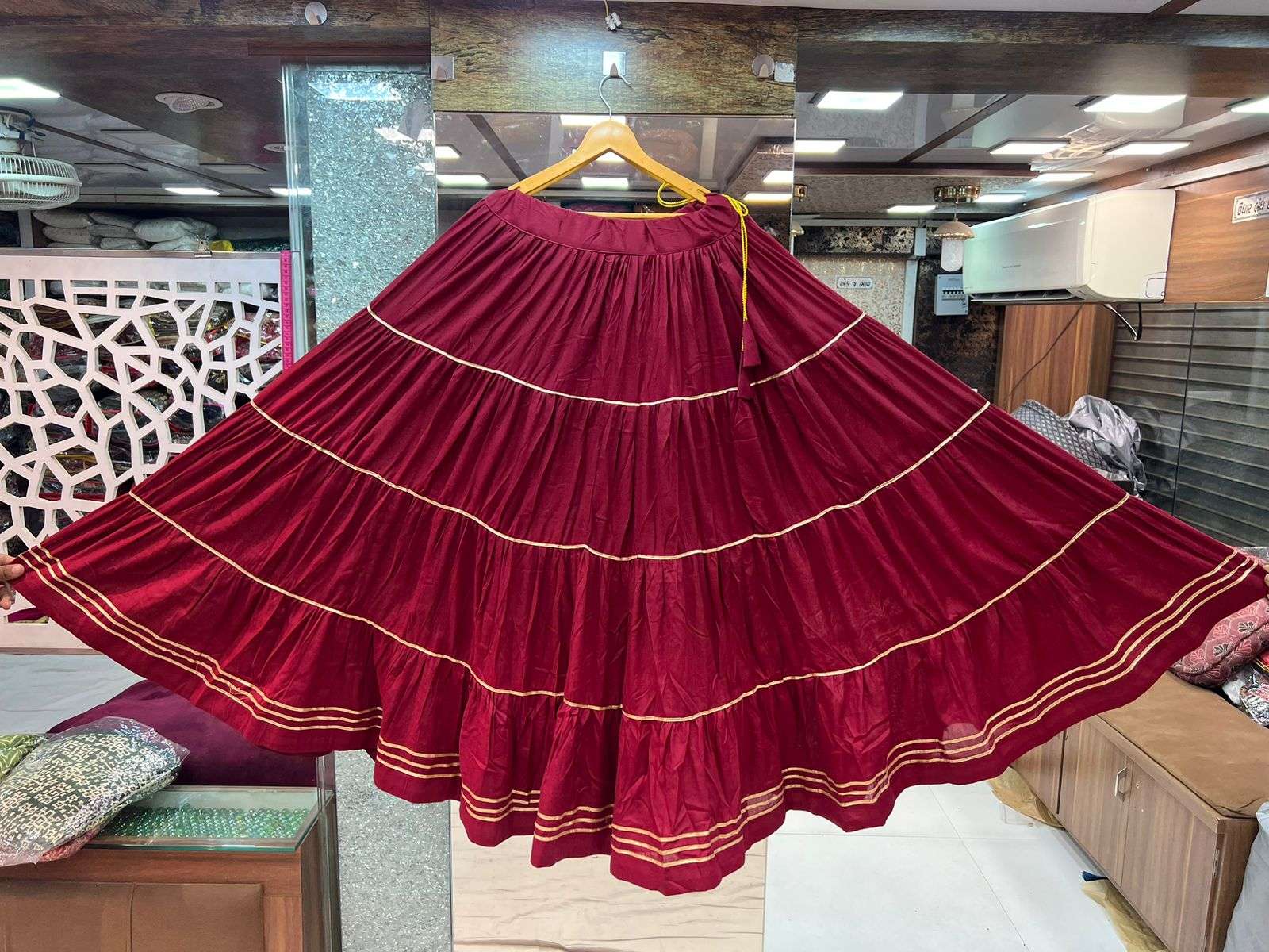 rayon multi layer skirt with gota border on every layer flair 10 to 12 mtr pure rayon skirt lehenga only lehenga collection 