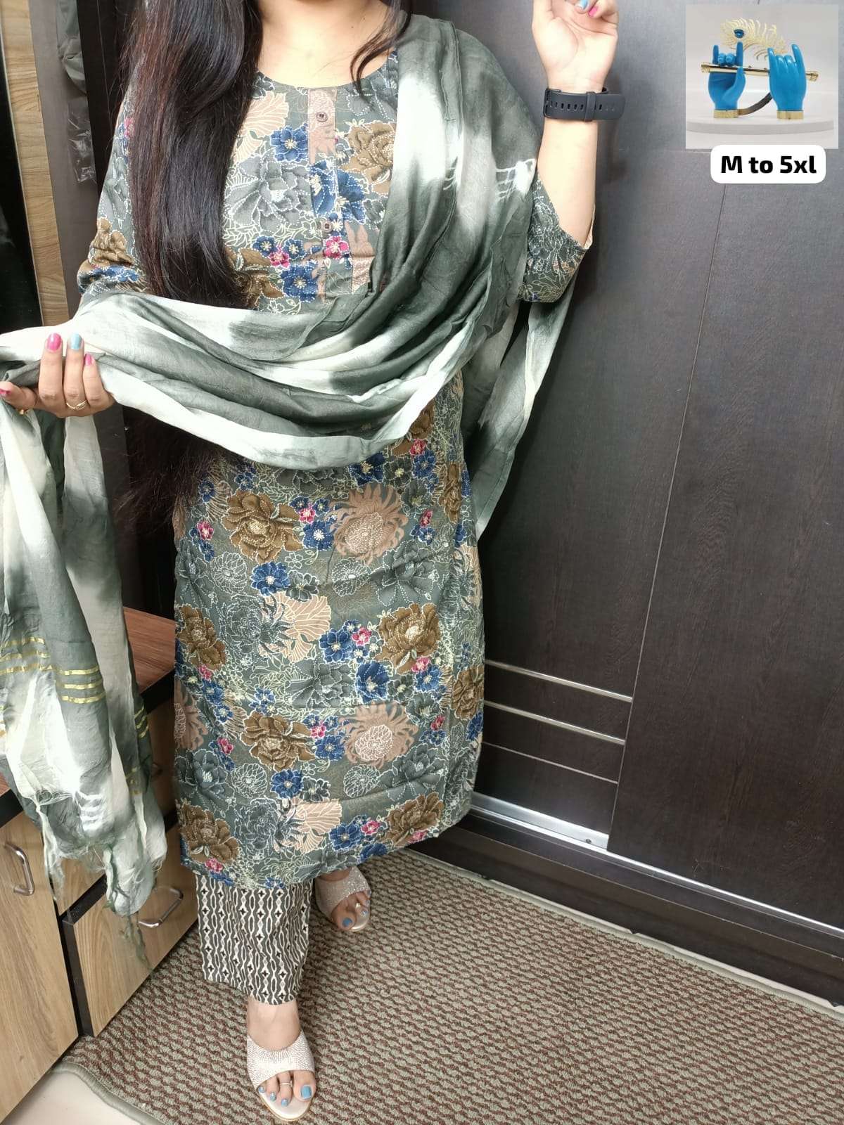 kurtie readymade kurtie with pant and duppta set premium reyon beautiful printed kurta beautiful handwork pant with dupatta set  