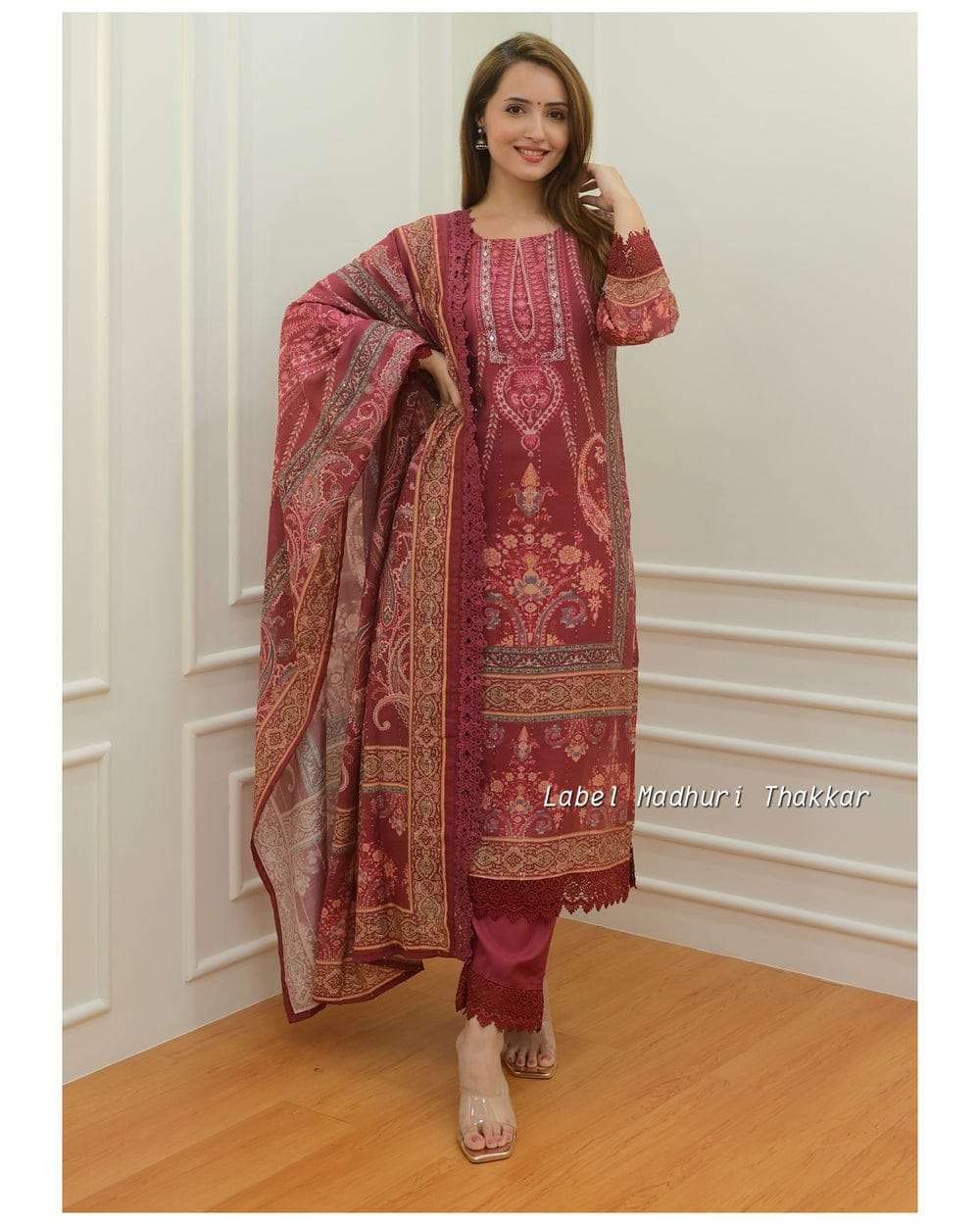 featuring ivory pakistani suit which is beautifully decorated with digital prints sequin embroidery and lace detailings all over readymade suit collection  