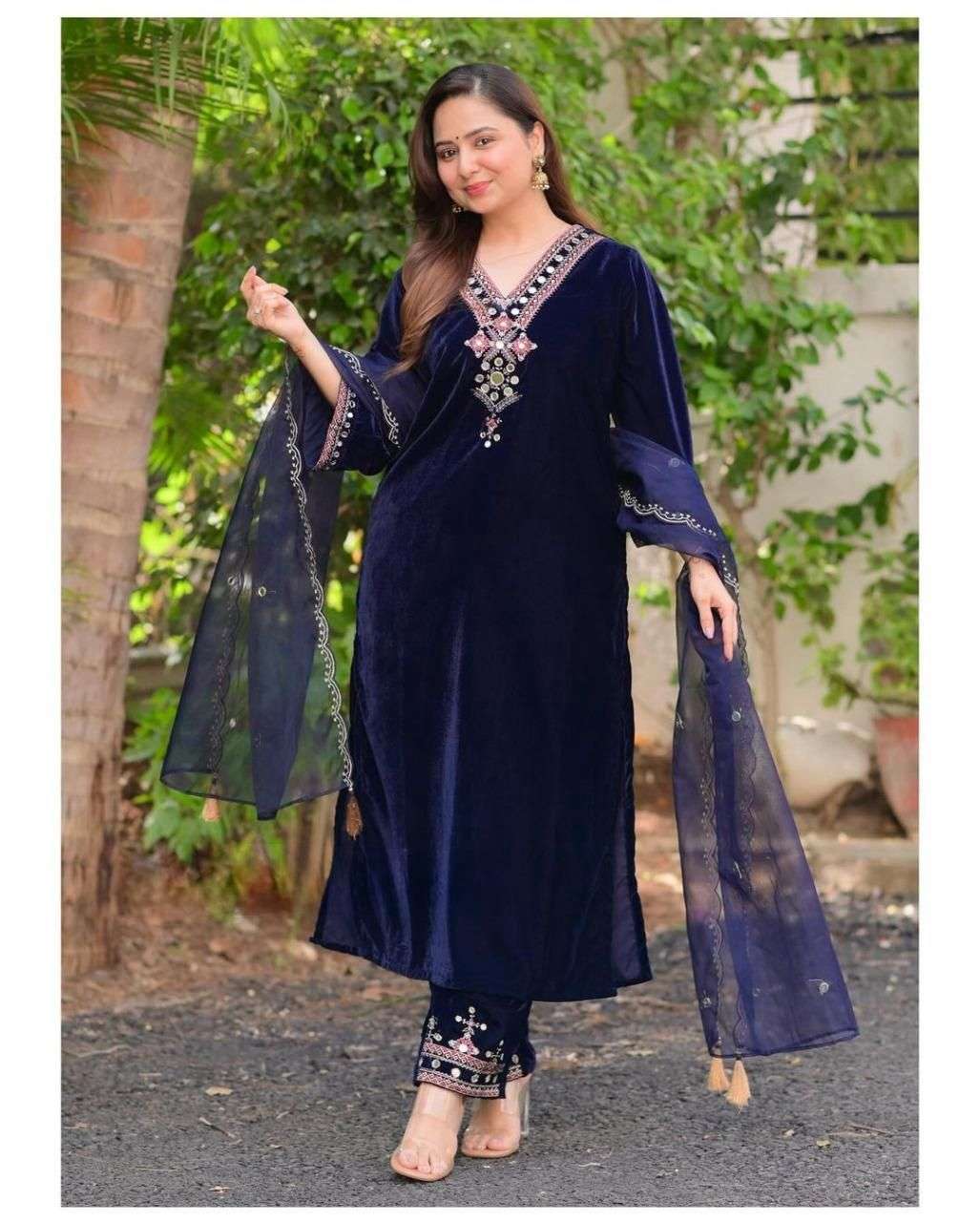 nf 1169 presenting new designer winter colletion anarkali suit in new fancy style heavy viscose velvet material with 9mm sequence work designer readymade suit 