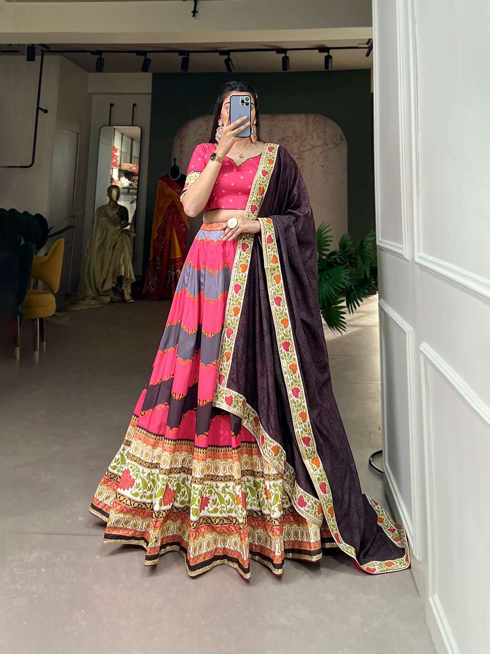 1002pnk 1002sbl 1002win lehenga choli in the world of fashion my printed silk lehenga choli stands as a testament to the enduring beauty of cultural elegance lehenga choli  