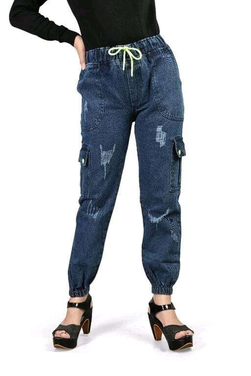 denim bottom hub bottom wear denim joggors jeans pattern joggors jeans fabric denim colours 2 light blue n dark blue size 28 to 30