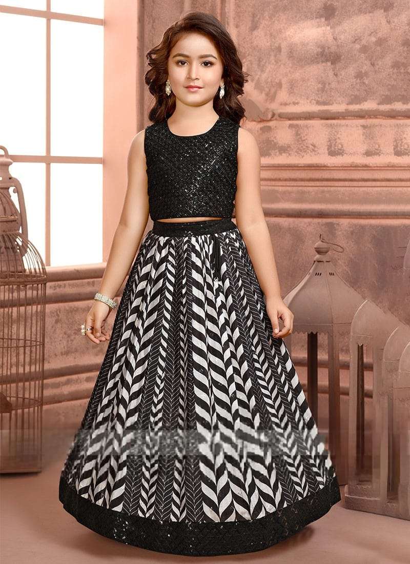 girls kids wear lehenga choli 2 year to 15 year trending sequins embroidered with beautiful prented work  stitched lehenga blouse with dupatta for festive season kids girls wear lehenga 