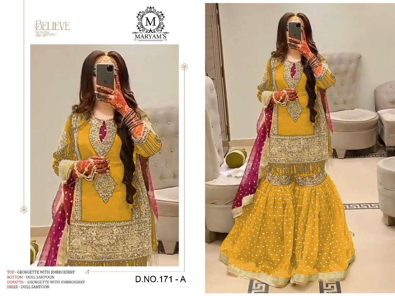 pakistani today we are launching exclusively pakistani festive n party wear collection maryams  171 top heavy faux georgette with embroidery work n handwork inner attached santoon