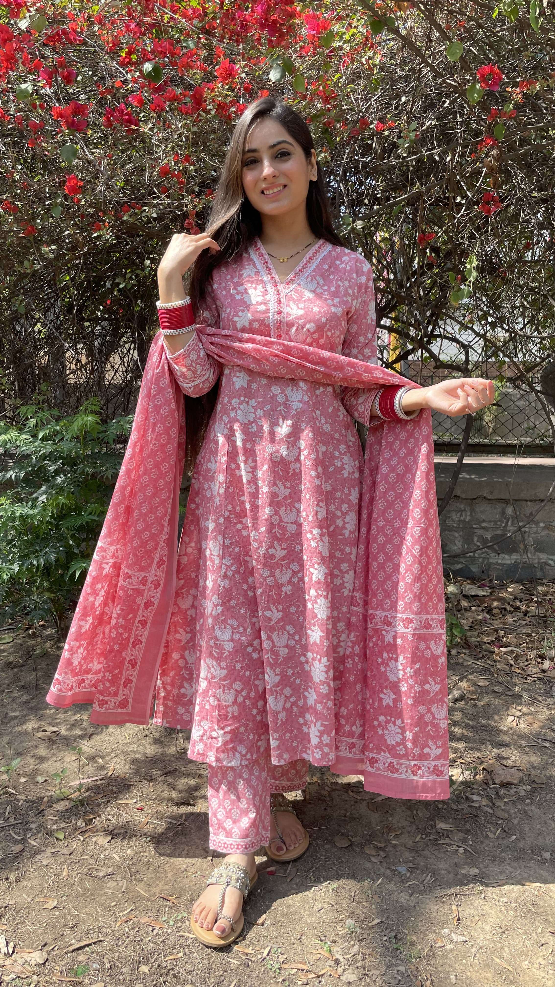 readymade suit summer special cotton brand designer fine cotton suit set full flaired mil print beutiful full length duppta with pent fabric pure cotton dupatta hevay cotton