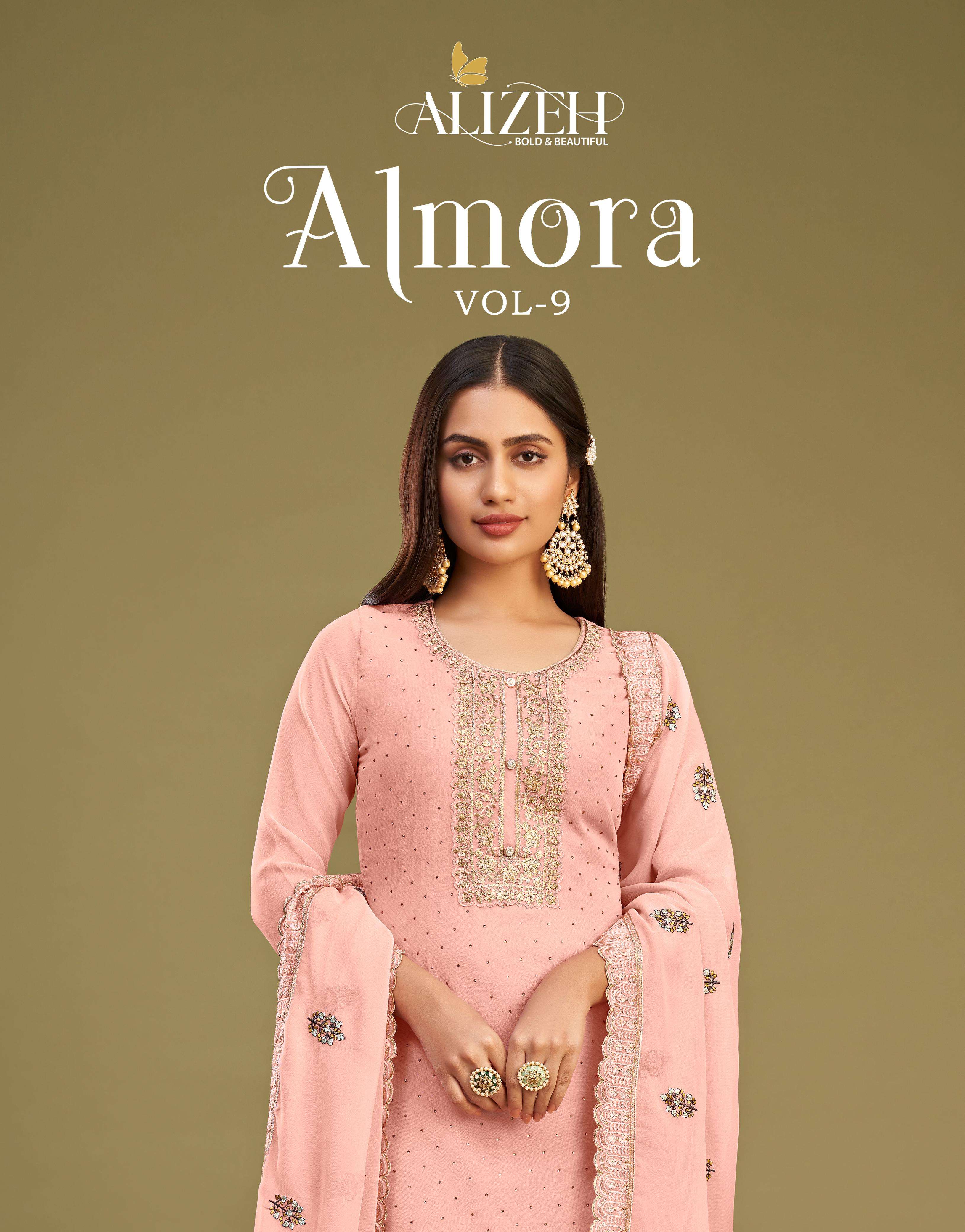 alizeh official almora vol 9 bringing elegant and fashionable collection with festivals and weddings embroidered with multi thread and sequins work along with khatli work