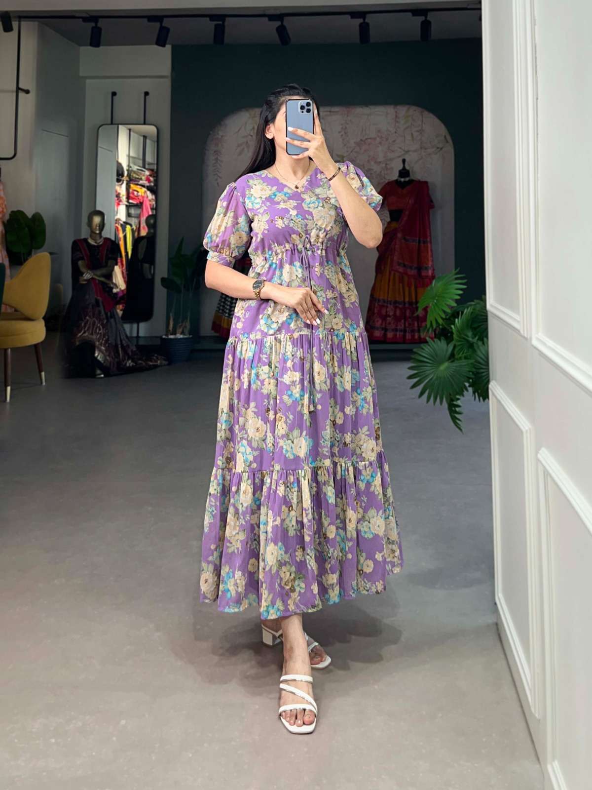 ethnic summer collection flower fields: ethereal georgette frocks adorned with dreamy floral prints ynf4504luv ynf4504brn ynf4504pnk ynf4504pst frock stitched frock fabric georgette