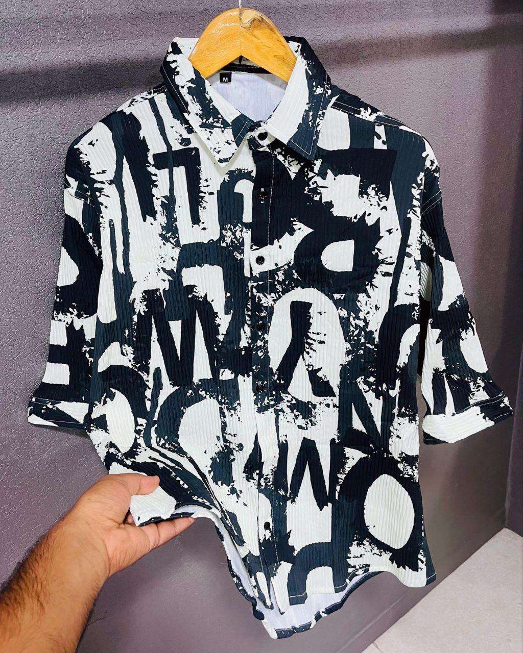 heavy imported double cloth  printed fabric downshoulder shirt dont compare our price with others we believe in quality style mens wear fabric heavy double cloth cottan fabric mens wear shirt 