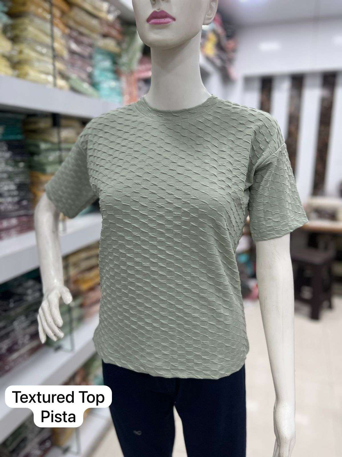 textured top drop shoulder ladies tops in 10 colours fabric imported soft fabric size s to xl length 22 shirt for girls 