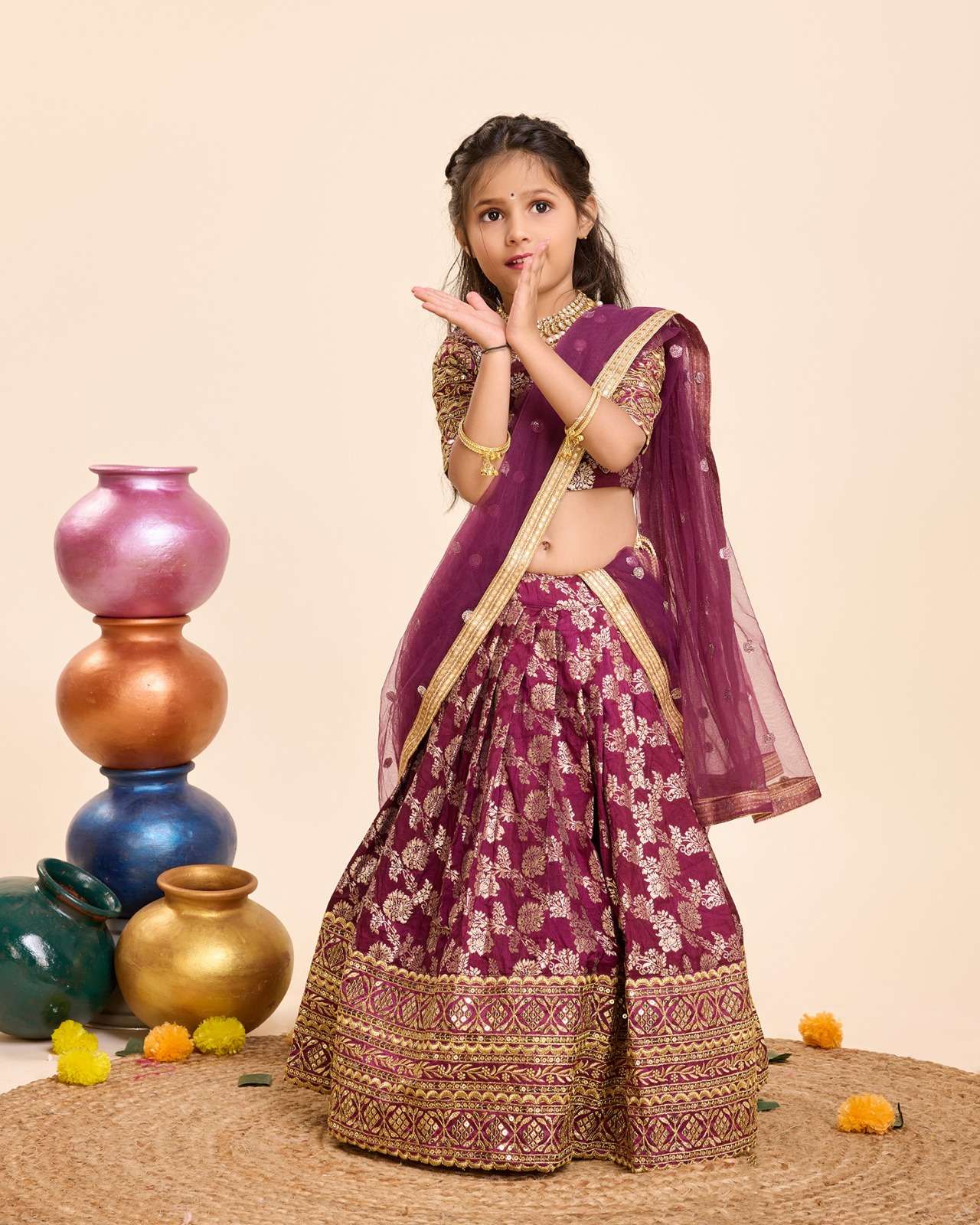 1 year to 15 year girls kids wear modeling shoot of our beautifully stitched heavy sequins embroidery viscose lehenga choli with beautiful butta dupatta for marrige festive season