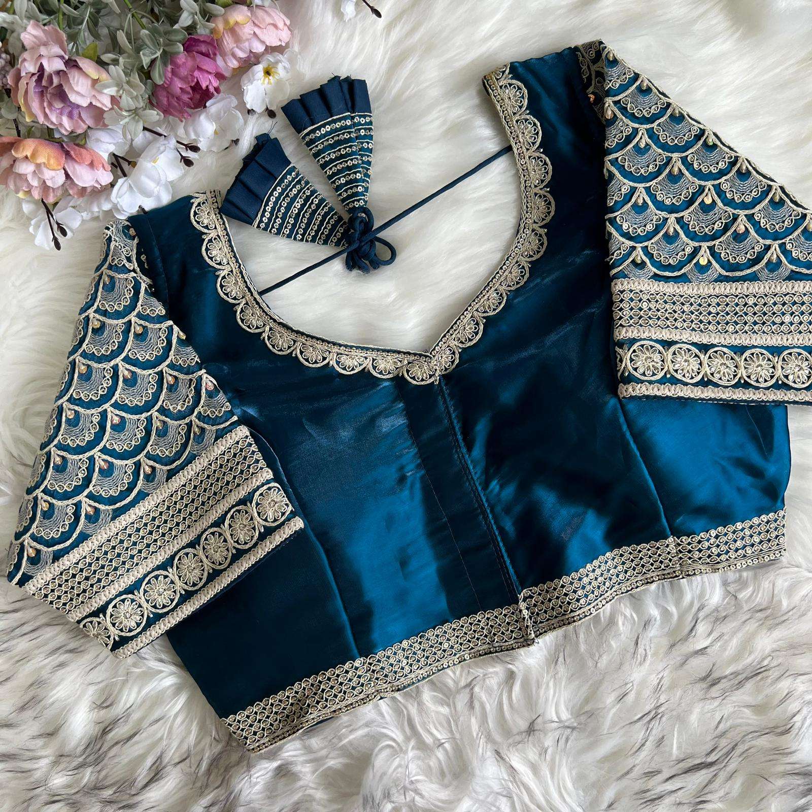 beautiful cotton thread work zimichoo fabric blouse beautiful work bridal desgine heavy stitching heavy padded handmade hooks with beautiful latkans front open style