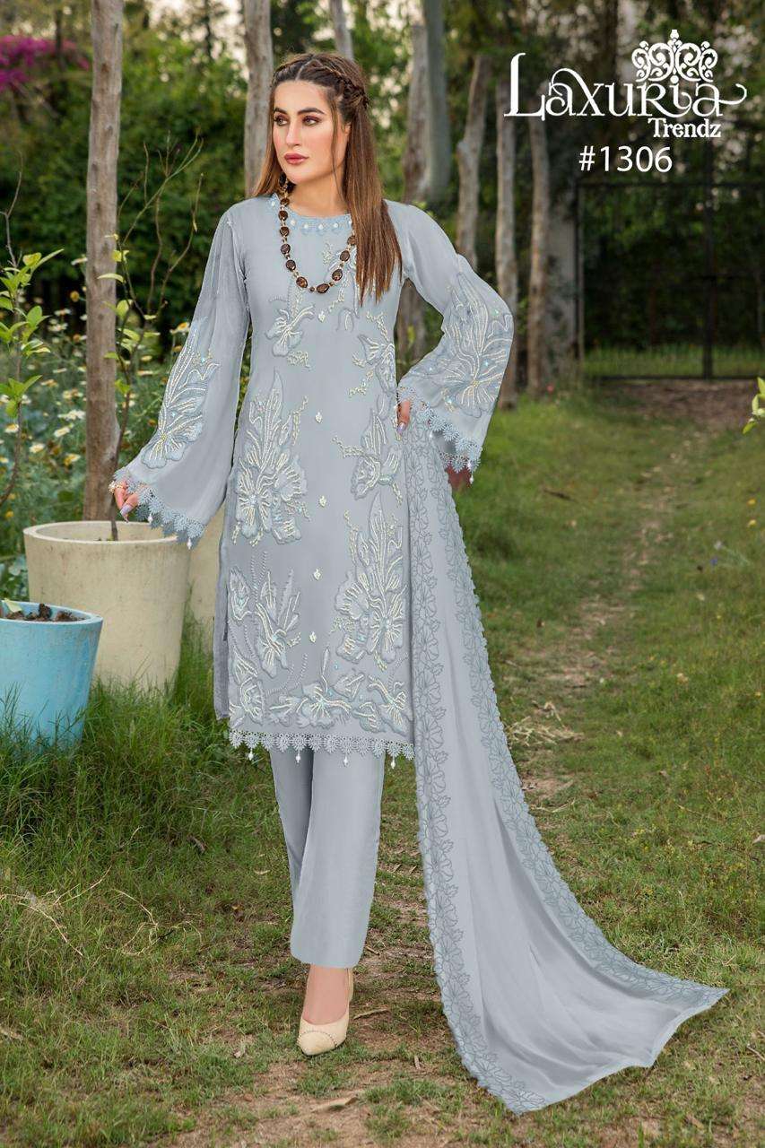 laxuria trendz design number 1306 readymade pakistani suit luxury pret collection in tunic n pant with dupatta attractive colours tone to tone pant